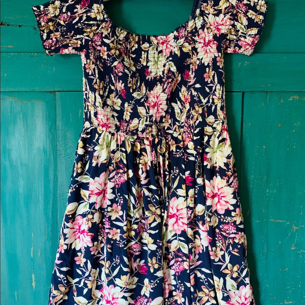 Navy Blue floral sundress - Picture 3 of 4